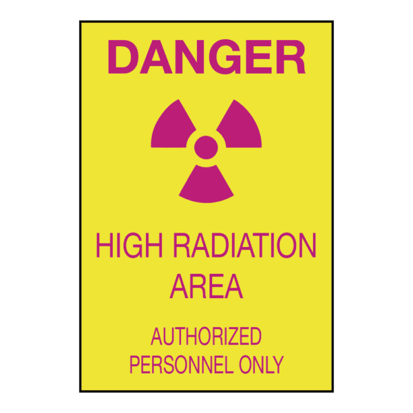 Danger High Radiation Area, 10" x 14", Rigid Vinyl - ICC Canada