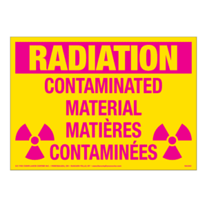 Radiation Contaminated Material, 14" x 10", Self-Stick Vinyl, Bilingual English/French - ICC Canada