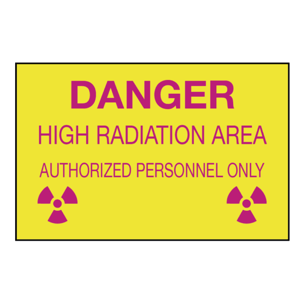 Danger High Radiation Area , 14" x 10", Rigid Vinyl - ICC Canada