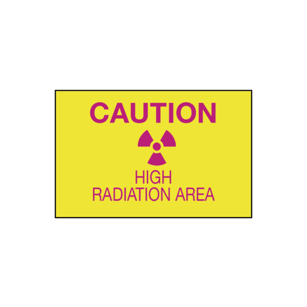 Caution High Radiation Area, 10" x 7", Self-Stick Vinyl - ICC Canada