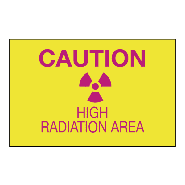 Caution High Radiation Area, 14" x 10", Self-Stick Vinyl - ICC Canada