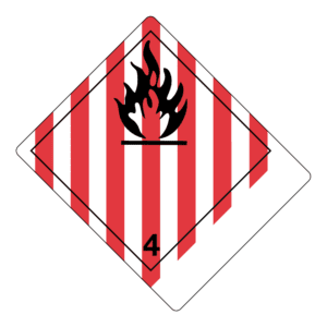 Hazard Class 4.1 - Flammable Solid, Non-Worded, High-Gloss Label, Shipping Name-Standard Tab, Blank, 500/roll - ICC Canada