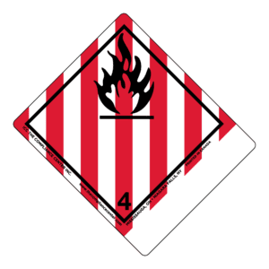 Hazard Class 4.1 - Flammable Solid, Non-Worded, Vinyl Label, Shipping Name-Standard Tab, Blank, 500/roll - ICC Canada