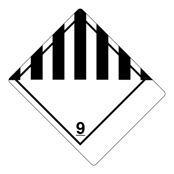 Hazard Class 9 - Miscellaneous Hazardous Material, Non-Worded, Vinyl Label, Shipping Name-Standard Tab, Blank, 500/roll - ICC Canada