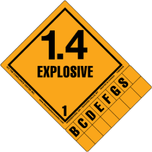 Hazard Class 1.4 - Explosive, Worded, High-Gloss Label, 500/roll - ICC Canada