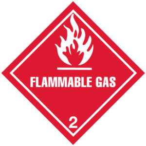 Hazard Class 2.1 - Flammable Gas, Worded, Vinyl Label, 500/roll - ICC Canada