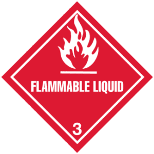 Hazard Class 3 - Flammable Liquid, Worded, Vinyl Label, 500/roll - ICC Canada