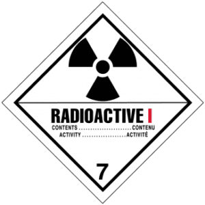 Hazard Class 7 - Radioactive Category I, Non-Worded, Vinyl Label, 500/roll - ICC Canada