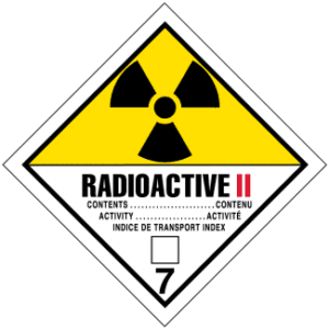 Hazard Class 7 - Radioactive Category II, Non-Worded, High-Gloss Label, 500/roll - ICC Canada