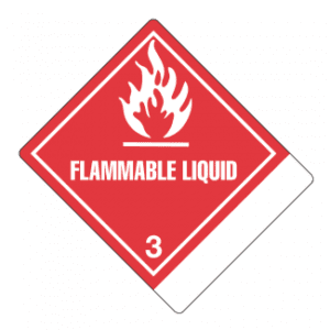 Hazard Class 3 - Flammable Liquid, Worded, High-Gloss Label, Shipping Name-Standard Tab, Blank, 500/roll - ICC Canada