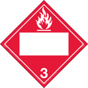 Hazard Class 3 - Flammable Liquid Placard, Removable Self-Stick Vinyl, Blank - ICC Canada