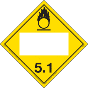 Hazard Class 5.1 - Oxidizer Placard, Removable Self-Stick Vinyl, Blank - ICC Canada