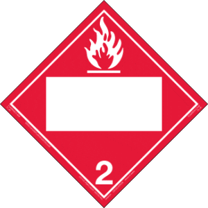 Hazard Class 2.1 - Flammable Gas Placard, Removable Self-Stick Vinyl, Blank - ICC Canada