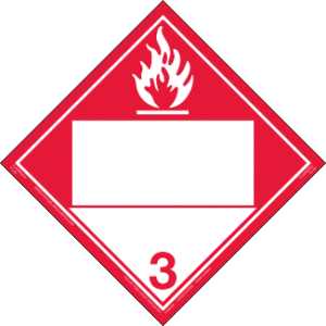 Hazard Class 3 - Combustible Liquid Placard, Removable Self-Stick Vinyl, Blank - ICC Canada