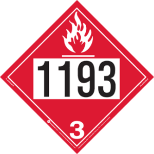 UN 1193, Hazard Class 3 - Flammable Liquid, Permanent Self-Stick Vinyl - ICC Canada