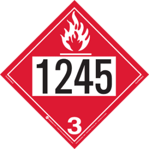 UN 1245, Hazard Class 3 - Flammable Liquid, Permanent Self-Stick Vinyl - ICC Canada