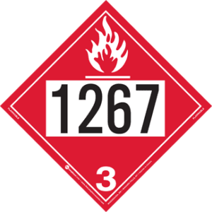 UN 1267, Hazard Class 3 - Flammable Liquid, Permanent Self-Stick Vinyl - ICC Canada