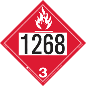 UN 1268, Hazard Class 3 - Flammable Liquid, Permanent Self-Stick Vinyl - ICC Canada