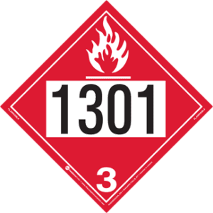 UN 1301, Hazard Class 3 - Flammable Liquid, Permanent Self-Stick Vinyl - ICC Canada