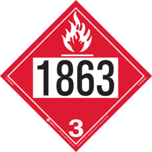 UN 1863, Hazard Class 3 - Flammable Liquid, Permanent Self-Stick Vinyl - ICC Canada