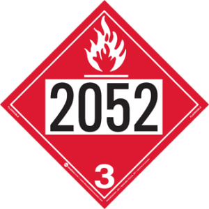 UN 2052, Hazard Class 3 - Flammable Liquid, Permanent Self-Stick Vinyl - ICC Canada