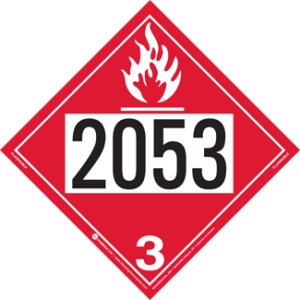 UN 2053, Hazard Class 3 - Flammable Liquid, Permanent Self-Stick Vinyl - ICC Canada