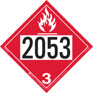 UN 2053, Hazard Class 3 - Flammable Liquid, Permanent Self-Stick Vinyl - ICC Canada