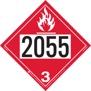UN 2055, Hazard Class 3 - Flammable Liquid, Permanent Self-Stick Vinyl - ICC Canada