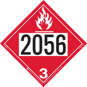 UN 2056, Hazard Class 3 - Flammable Liquid, Permanent Self-Stick Vinyl - ICC Canada