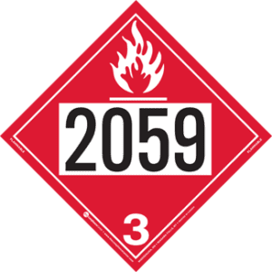 UN 2059, Hazard Class 3 - Flammable Liquid, Permanent Self-Stick Vinyl - ICC Canada