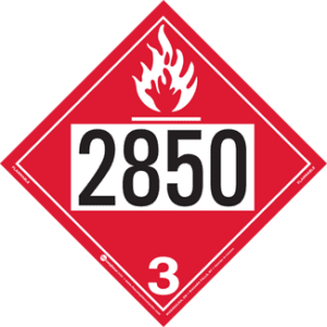 UN 2850, Hazard Class 3 - Flammable Liquid, Permanent Self-Stick Vinyl - ICC Canada