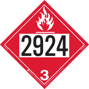 UN 2924, Hazard Class 3 - Flammable Liquid, Permanent Self-Stick Vinyl - ICC Canada