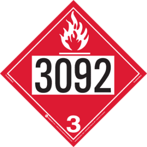 UN 3092, Hazard Class 3 - Flammable Liquid, Permanent Self-Stick Vinyl - ICC Canada