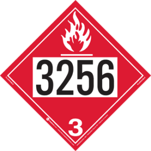 UN 3256, Hazard Class 3 - Flammable Liquid, Permanent Self-Stick Vinyl - ICC Canada