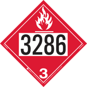 UN 3286, Hazard Class 3 - Flammable Liquid, Permanent Self-Stick Vinyl - ICC Canada