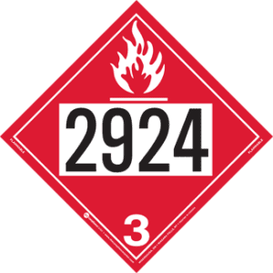 UN 2924, Hazard Class 3 - Flammable Liquid Placard, Removable Self-Stick Vinyl - ICC Canada