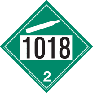 UN 1018, Hazard Class 2.2 - Non-Flammable Gas, Permanent Self-Stick Vinyl - ICC Canada