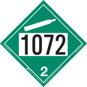 UN 1072, Hazard Class 2.2 - Non-Flammable Gas, Permanent Self-Stick Vinyl - ICC Canada