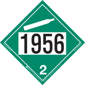 UN 1956, Hazard Class 2.2 - Non-Flammable Gas, Permanent Self-Stick Vinyl - ICC Canada