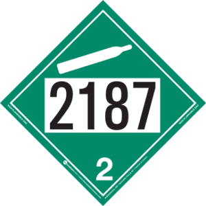 UN 2187, Hazard Class 2.2 - Non-Flammable Gas, Permanent Self-Stick Vinyl - ICC Canada