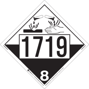 UN 1719, Hazard Class 8 - Corrosives, Permanent Self-Stick Vinyl - ICC Canada