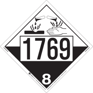 UN 1769, Hazard Class 8 - Corrosives, Permanent Self-Stick Vinyl - ICC Canada