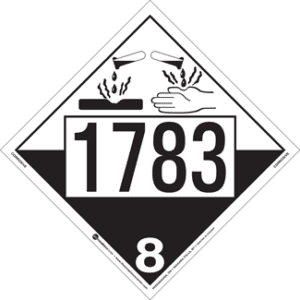 UN 1783, Hazard Class 8 - Corrosives, Permanent Self-Stick Vinyl - ICC Canada