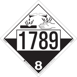 UN 1789, Hazard Class 8 - Corrosives, Permanent Self-Stick Vinyl - ICC Canada