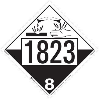 UN 1823 | Hazard Class 8 | Corrosives, Permanent Self-Stick Vinyl