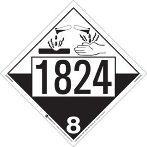 UN 1824, Hazard Class 8 - Corrosives, Permanent Self-Stick Vinyl - ICC Canada
