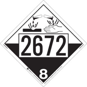UN 2672, Hazard Class 8 - Corrosives, Permanent Self-Stick Vinyl - ICC Canada