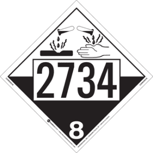 UN 2734, Hazard Class 8 - Corrosives, Permanent Self-Stick Vinyl - ICC Canada