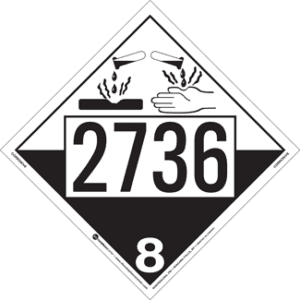 UN 2735, Hazard Class 8 - Corrosives, Permanent Self-Stick Vinyl - ICC Canada