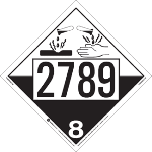 UN 2789, Hazard Class 8 - Corrosives, Permanent Self-Stick Vinyl - ICC Canada